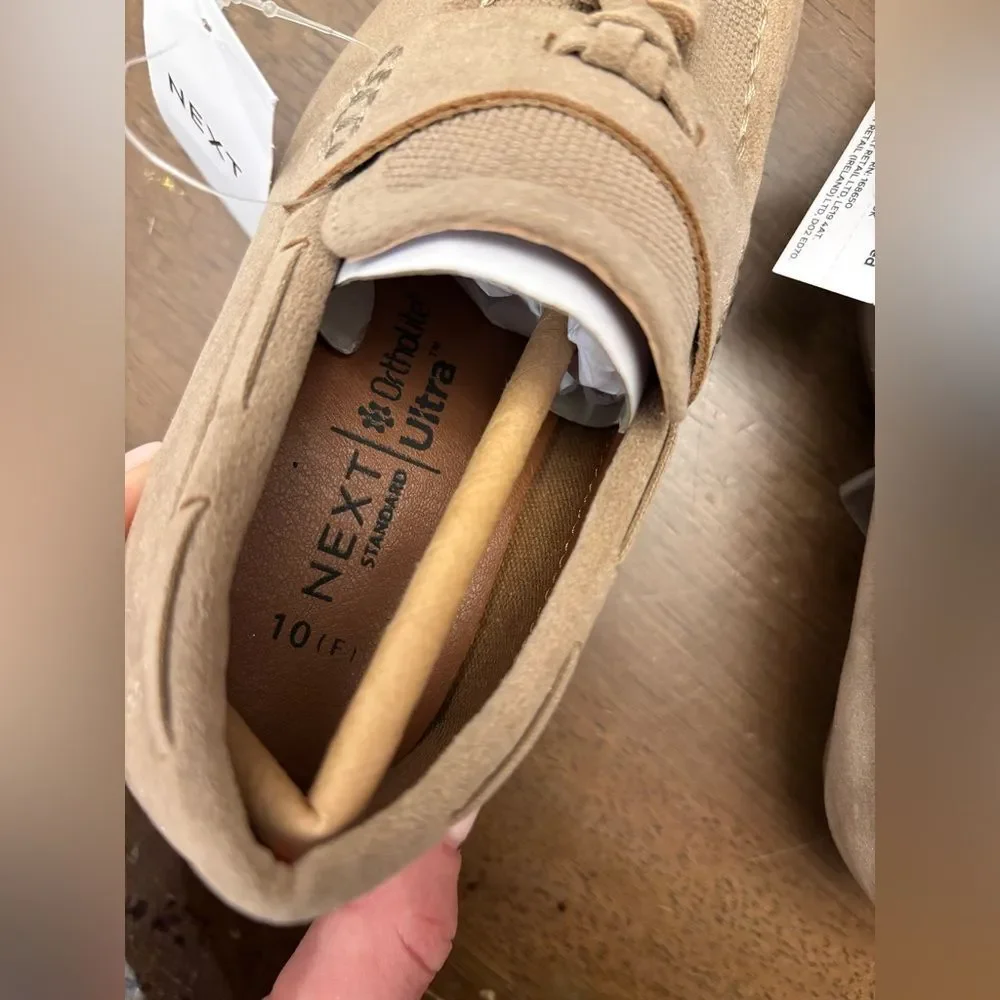 NEXT Ortholite Ultra kids Beige Tasseled Loafer Comfort Foam UK 10 US 11